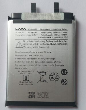 100% Original Brand New Lava Agni 2 5G Mobile Lava LBP14600087 4700mAh Battery 6 months warranty