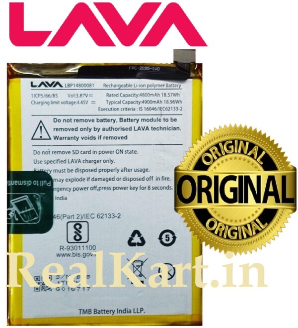 100% Original Brand New LAVA LBP14800081 4900mAh Battery For LAVA Blaze 5G (LXX503) Mobile with 6 months warranty