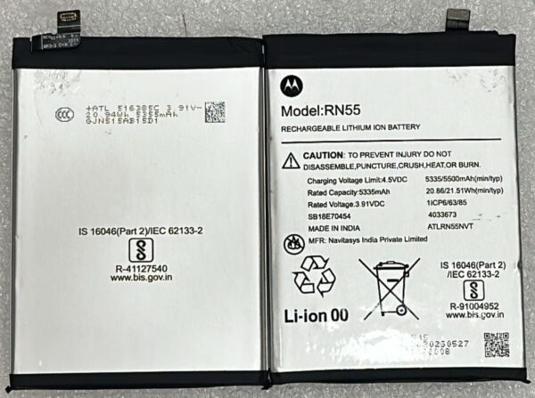 100% Original Brand New Motorola RN55 Battery 5500mAh 6 months warranty