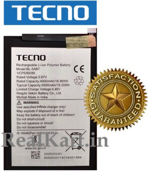 100% Original New BL-5ABT 5000mAh Battery for Tecno POVA 6 Neo 5G (Indian Edition) / Spark 30 5G / Spark 30C Mobiles 6 months wararnty
