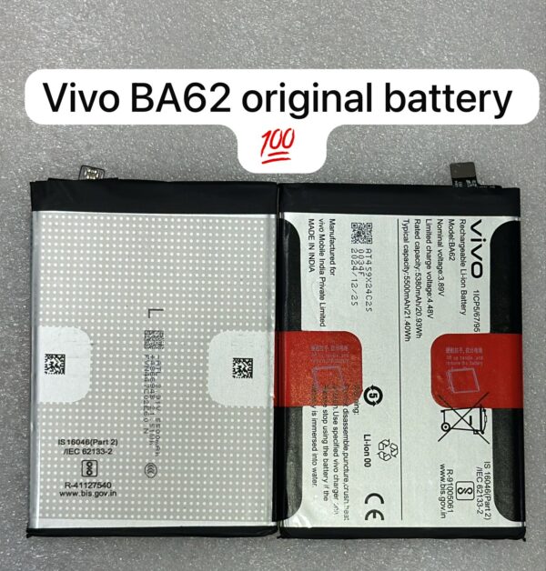 100% Original Brand New Vivo V2420 Mobile Vivo BA62 5500mAh Battery 6 months warranty