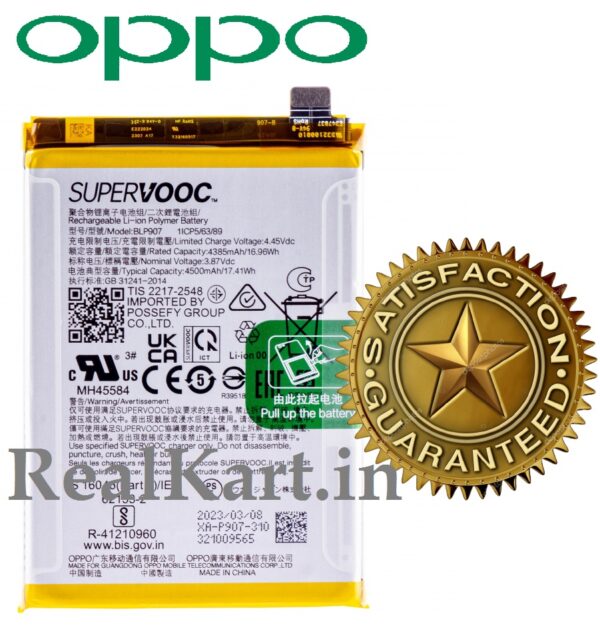 100% Original Oppo F21 Pro (4G & 5G) / F21s Pro (4G & 5G) / Reno7 4G / Reno7 Z 5G / Reno7 Lite / Reno8 LITE / Reno8 4G / OnePlus Nord N20 5G Mobiles SuperVOOC BLP907 4500mAh battery 6 months warranty