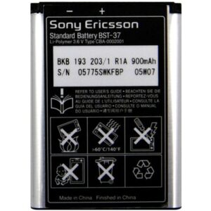100% Original Brand New Sony Ericsson D750i, J100i, J110i, J120i, J220i, J230i, K220i, K600i, K608i, K610i, K750i, SE Z320i, T250i, T650i, V600i, V630i, W350i, W550i, W700i, W710i, W800i, W810i, Z300i, Z520i, Z525A, Z710i Mobiles Sony BST-37 900mAh Battery 6 months warranty