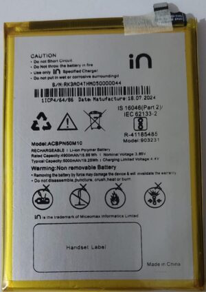 100% Original Brand New Micromax ACBPN50M10 5000mAh 3.85v Battery For Micromax IN Note 2 (E7446) Mobile with 6 months warranty
