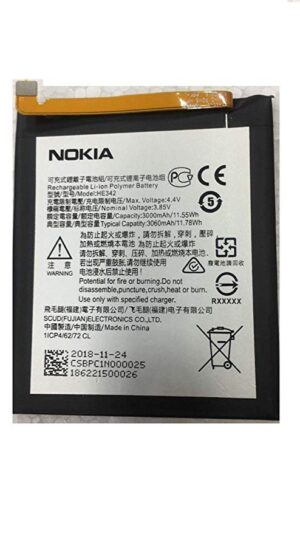 100% Original Brand New Nokia HE342 3060mAh Battery for Nokia 5.1 Plus (TA-1120, TA-1105, TA-1102) / Nokia 6.1 Plus (TA-1099, TA-1103, TA-1083, TA-1099) & 7.1 (TA-1100, TA-1097, TA-1085, TA-1095, TA-1096) Mobiles 6 months warranty