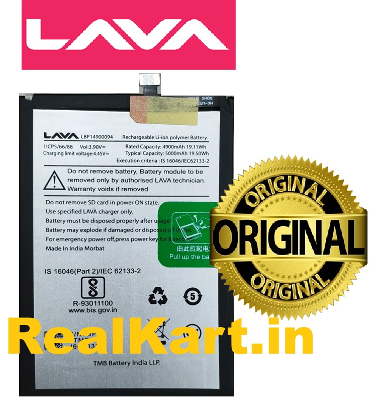 100% Original Brand New LAVA LBP14900094 5000mAh Battery for Lava Agni 2 Mobile with 6 months warranty