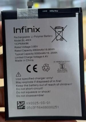 100% Original Brand New Infinix Smart HD 2021 ((X612B) Mobile Infinix BL-49IX 5000mAh Battery with 6 months warranty