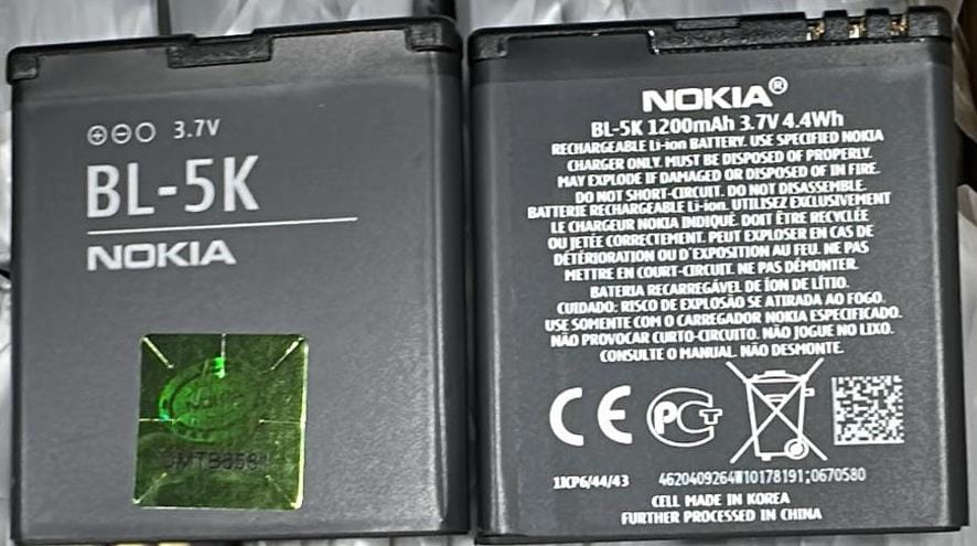 100% Original Brand New Nokia N85 / N86 / N87 8MP 2610S / 701 / C7 / X7 & C7-00 Mobiles Nokia BL-5K 1300mAh Battery 6 months warranty