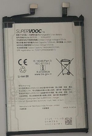 100% Original Brand New OnePlus 15 Mobile SUPERVOOC BLPD35 7400mAh Battery with 6 months warranty