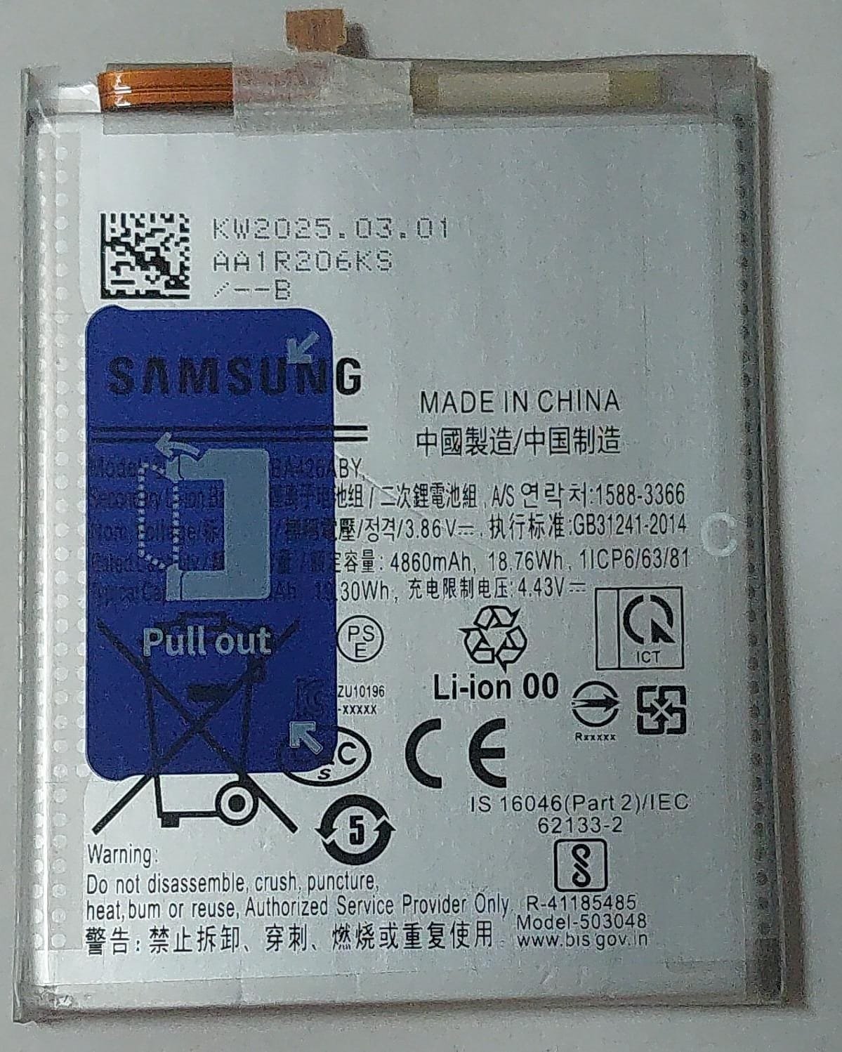 100% Original Brand New Samsung EB-BA426ABY 5000mAh Battery for Samsung A32 5G/A42 5G/A72 5G Mobiles 6 months warranty